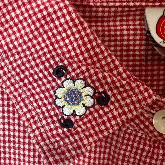 Tweety Bird 26/28 Womens Button Up Red White Plaid Looney Tunes Floral Collared - Picture 4 of 10
